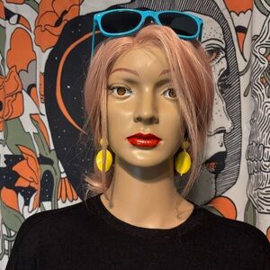 Y2K Chunky Bright Yellow Dangles | Handmade Statement Earrings 😍